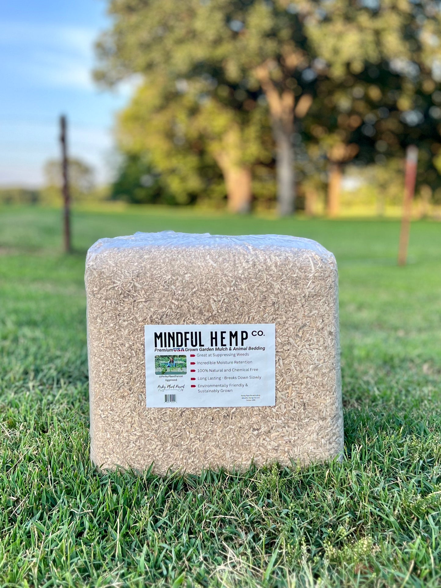 Mindful Hemp Mulch & Animal Bedding (25lbs)- Covers over 50 square feet!